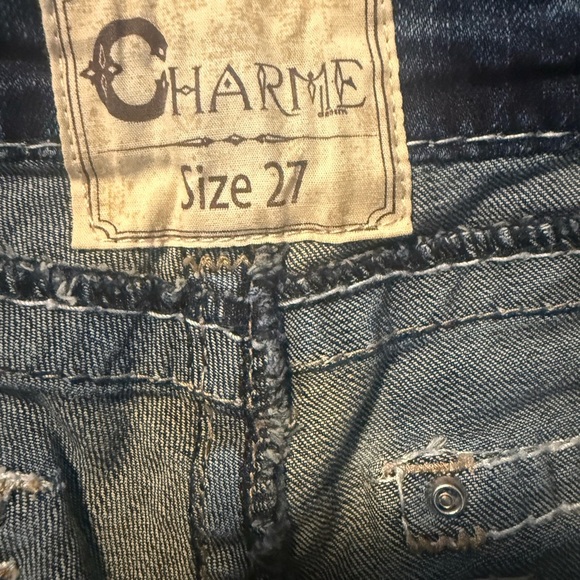 Charme Blue Boot Cut Jeans with Vintage Wash size 27 - Picture 6 of 9